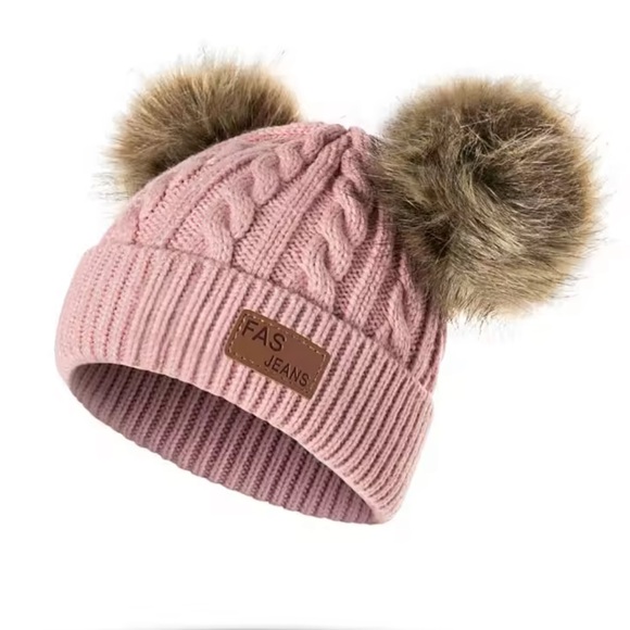 Other - Cute Double Wool Pompom Baby Hat
